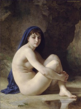 Baigneuse accroupie William Adolphe Bouguereau Nacktheit Ölgemälde